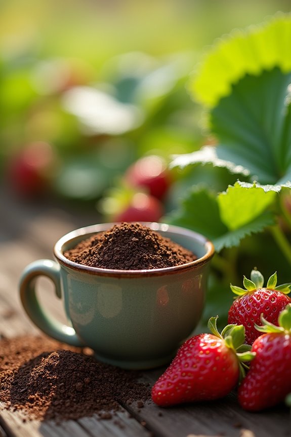 fresh vs used grounds strawberry safety