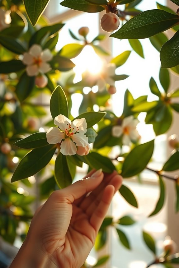 hand pollinate indoor orange blossoms