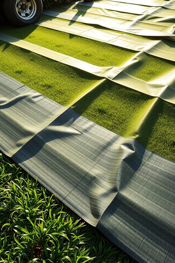 landscape fabric smothers grass gradually