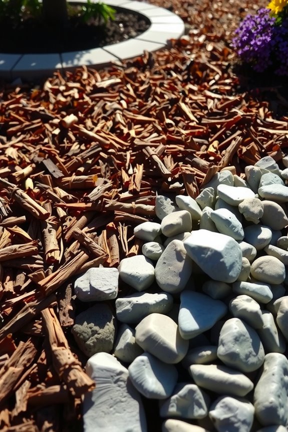 Mulch vs. Rock: 5 Things to Consider Before Choosing Your Landscaping → 5 Things to Consider Before Choosing Between Mulch and Rock for Better Landscaping 3 long term cost rock wins over mulch