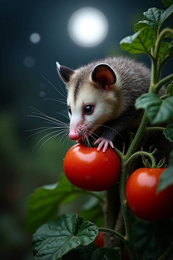 What Do Possums Eat on Your Tomato Plants at Night? 1 protective netting protects tomato plants