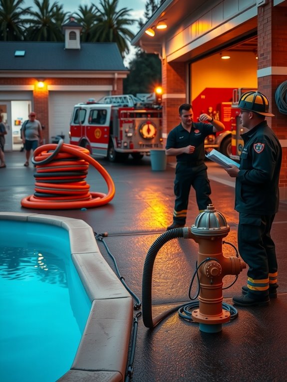 requesting pool filling from fire department
