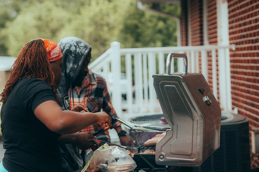 safe grilled cooking in screen porch