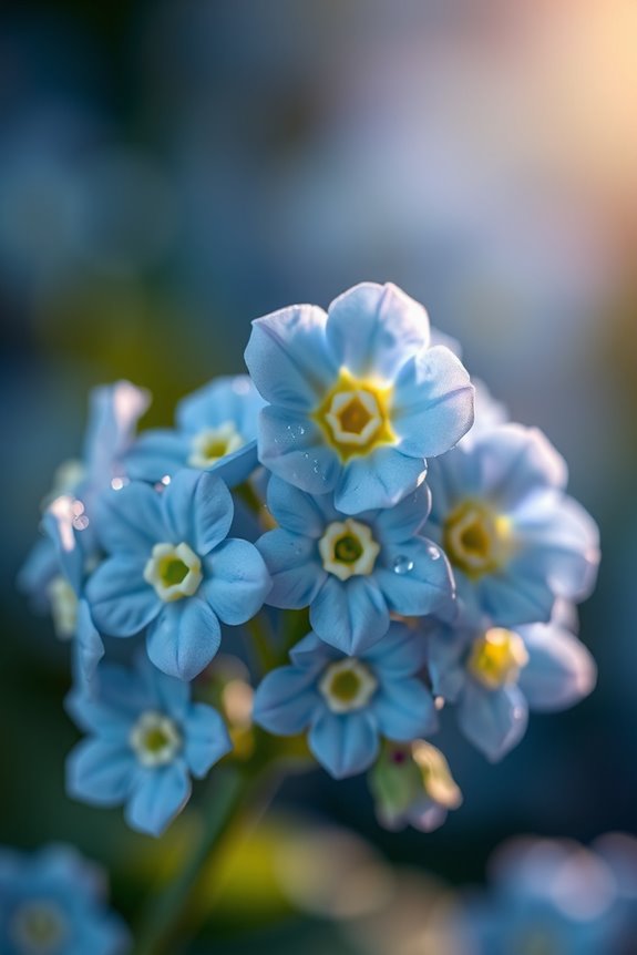 small blue blooms symbolize enduring remembrance