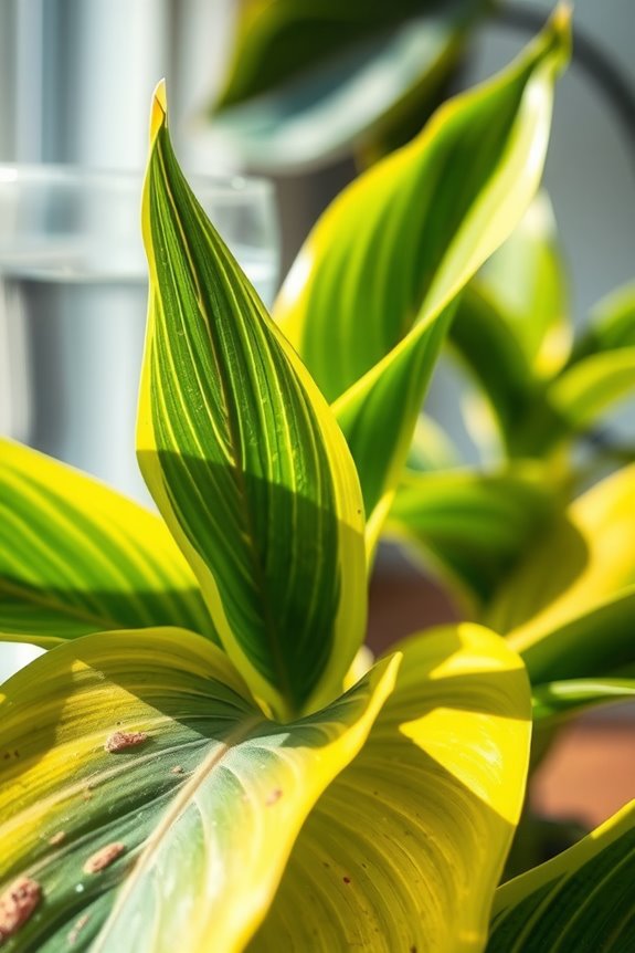 yellow leaves from nitrogen tap water salts and light